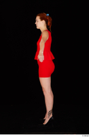  Charlie Red black high heels business dressed red dress standing whole body 0011.jpg